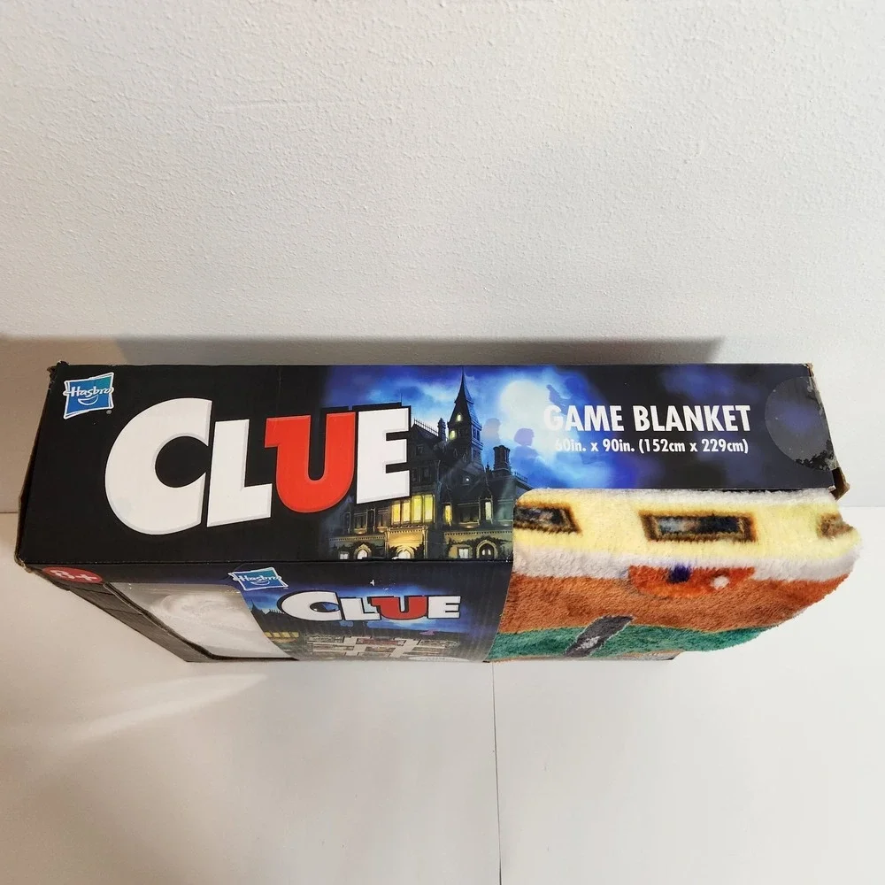 NEW Hasbro Clue Game Blanket 60x90 Family Floor Game Complete w Box 2024